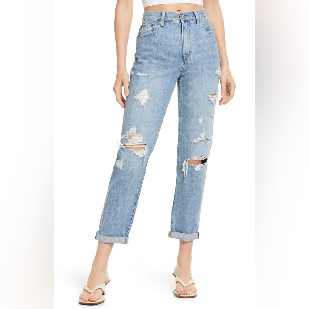 Pistola Presley High Waisted Boyfriend Jeans Ripped Size 26
